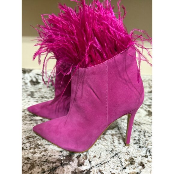 MICHAEL MICHAEL KORS Whitby Feather Trim Suede Ankle Boot 6.5 NWOB $250 - Picture 9 of 13